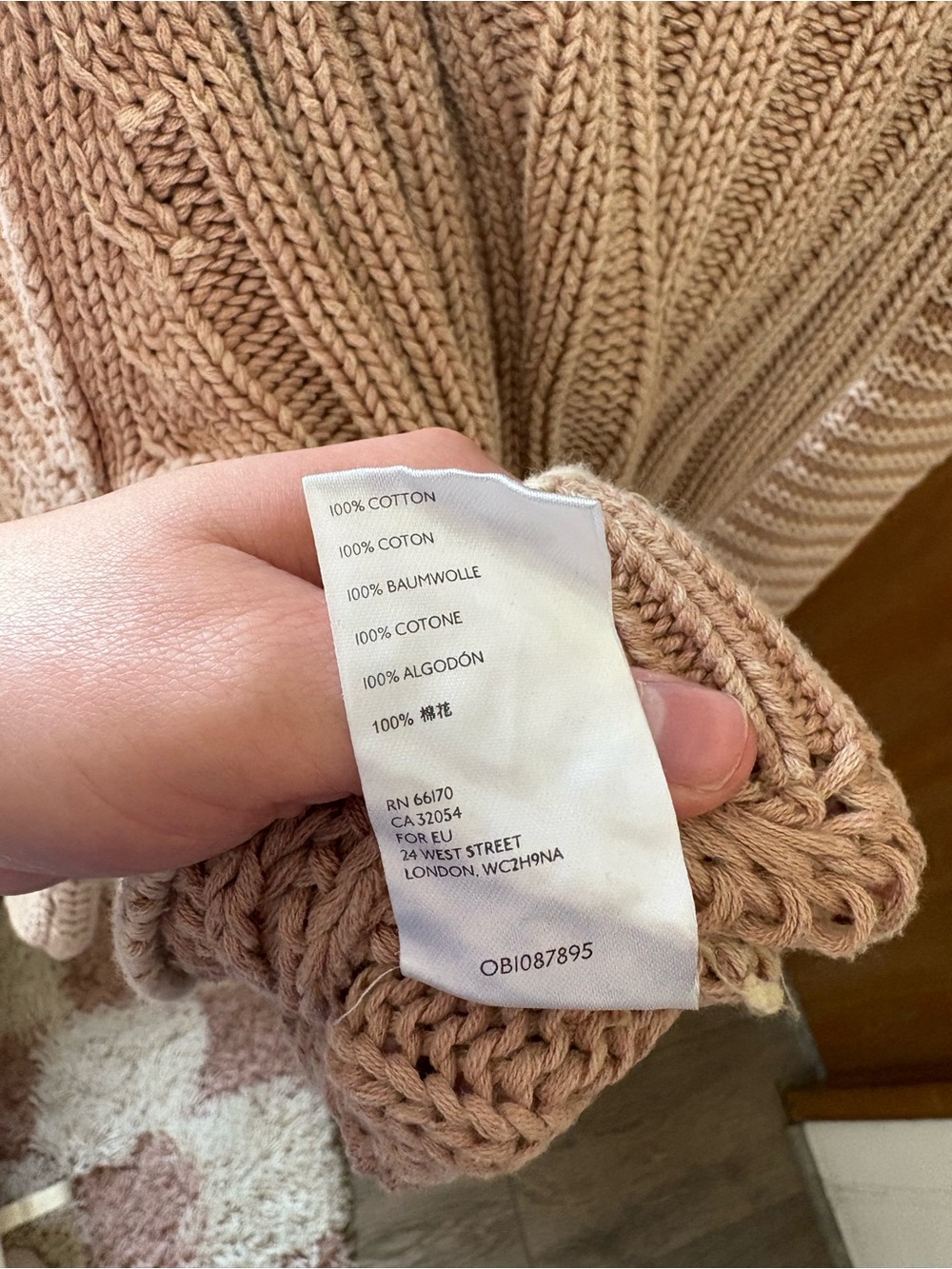 Free People Neutral Cable Knit Turtleneck Sweater - Taupe - Picture 8 of 8
